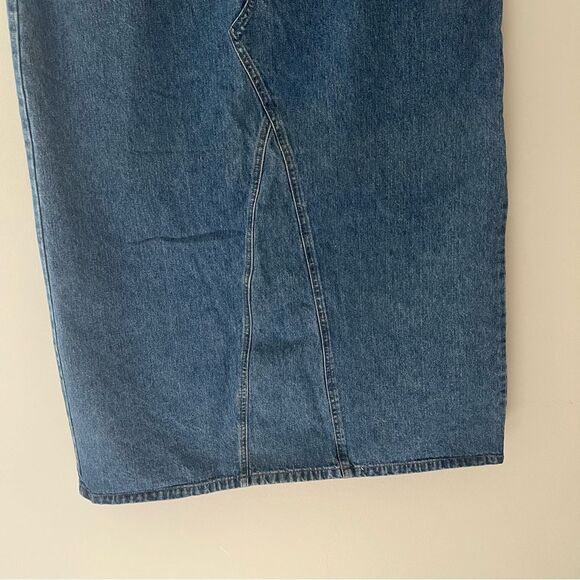 Venezia Vintage Denim Midi Skirt Western Ribbon Trim Size Large Cowboy Rodeo - Picture 3 of 9